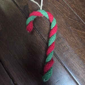 Festive Candy Cane Ornament - Red and Green